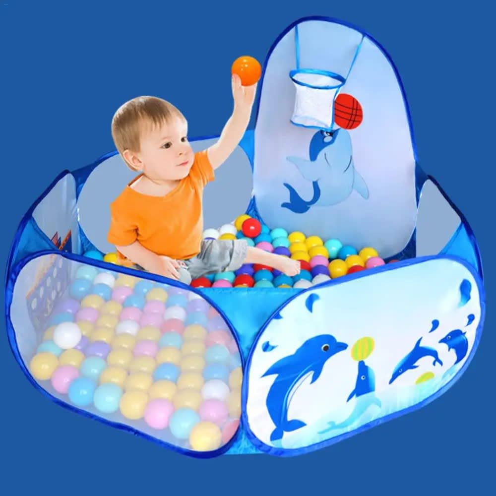 OUTAD Baby Ball Pit: Foldable Washable Toy Pool with Dolphin Pattern